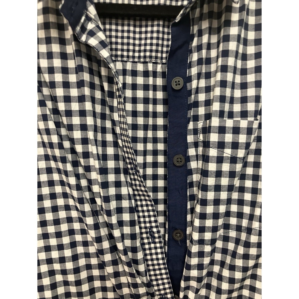 Gap Sarah Jessica Parker Coastal Beachy Navy White Gingham Check Dress Medium‎ - Picture 6 of 11